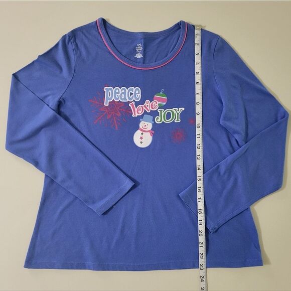 Bobbie Brooks Sleepwear Women's Blue Flannel Snowman Pajama Set - Picture 5 of 16